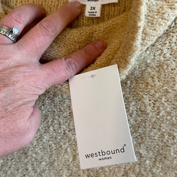 NWT Westbound Golden Wheat Cowl Neck Cozy Pullover Wool Blend Sweater Sz 2X - Picture 3 of 14